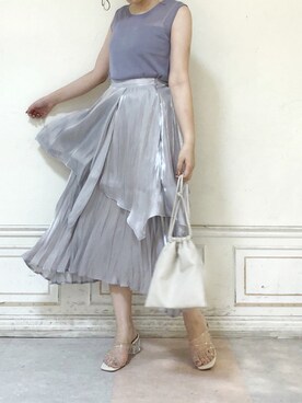 「dazzlin（ダズリン）のメニーストラップサンダル【WEB限定】（サンダル）」を使った、kanaさん（レディース・163cm）の夏コーディネート