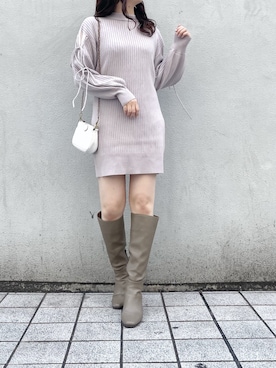 「ニットワンピース」｜kanaさん（レディース・163cm）の冬コーディネート
