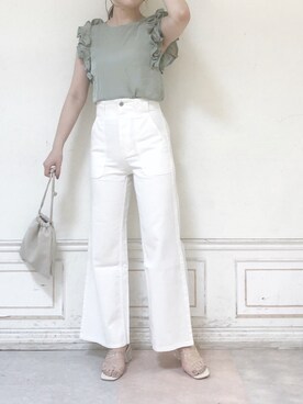 「dazzlin（ダズリン）のメニーストラップサンダル【WEB限定】（サンダル）」を使った、kanaさん（レディース・163cm）の夏コーディネート