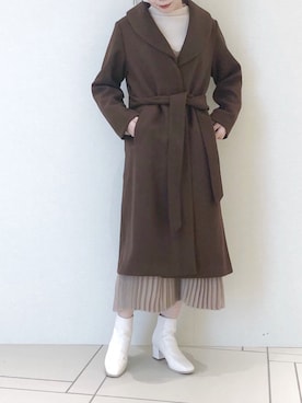 「アイテム（その他アウター、ブラウン系）」を使った、kanaさん（レディース・163cm）の冬コーディネート