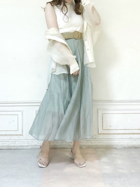 「dazzlin（ダズリン）のメニーストラップサンダル【WEB限定】（サンダル）」を使った、kanaさん（レディース・163cm）の夏コーディネート