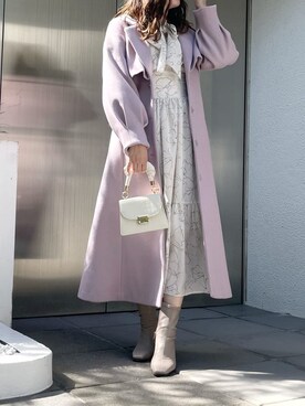 「アイテム（その他アウター、ピンク系）」を使った、kanaさん（レディース・163cm）の秋コーディネート