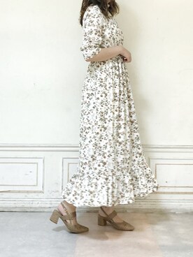 「dazzlin（ダズリン）のミニフラワーフリルワンピース（ワンピース）」を使った、kanaさん（レディース・163cm）の夏コーディネート