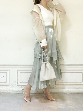 「dazzlin（ダズリン）のメニーストラップサンダル【WEB限定】（サンダル）」を使った、kanaさん（レディース・163cm）の夏コーディネート