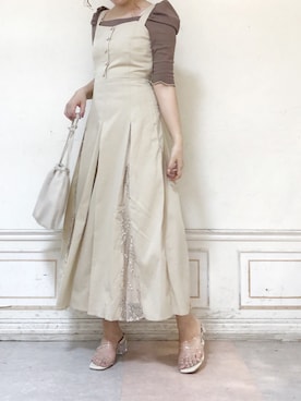 「dazzlin（ダズリン）のメニーストラップサンダル【WEB限定】（サンダル）」を使った、kanaさん（レディース・163cm）の夏コーディネート