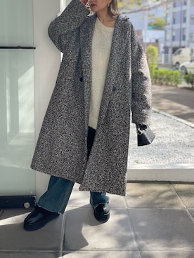 「EVRIS（エヴリス）のアイテム（チェスターコート）」を使った、yumekaさん（レディース・164cm）の秋コーディネート