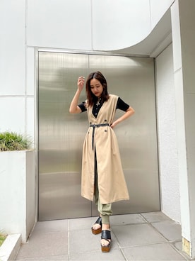 「EVRIS（エヴリス）のアイテム（その他アウター）」を使った、yumekaさん（レディース・164cm）の春コーディネート