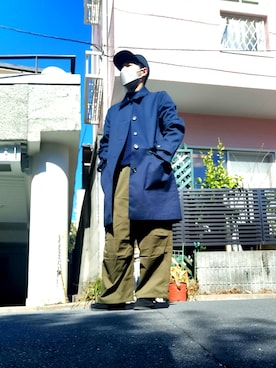 「シティーボーイ」｜「アイテム（ステンカラーコート）」を使った、ryosuke1344さん（メンズ・168cm）の冬コーディネート