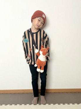 「アイテム（バッグ）」を使った、Genさん（キッズ・110cm）の冬コーディネート