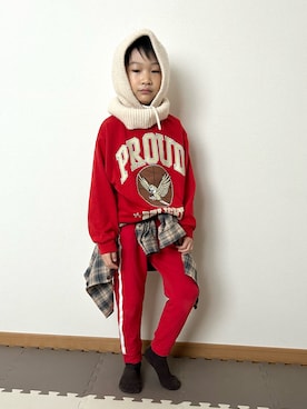 「アイテム（スウェットパンツ）」を使った、Genさん（キッズ・110cm）の冬コーディネート