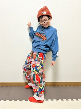 「アイテム（おもちゃ）」を使った、Genさん（キッズ・110cm）の秋コーディネート