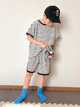 「アイテム（セットアップ）」を使った、Genさん（キッズ・120cm）の夏コーディネート