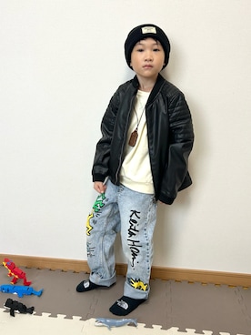 「アイテム（トップス）」を使った、Genさん（キッズ・110cm）の冬コーディネート