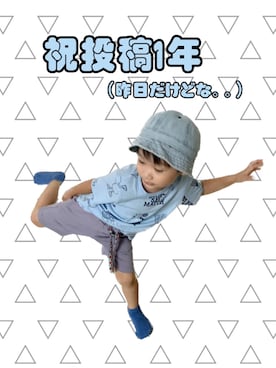 「H&M（エイチ・アンド・エム）のアイテム（トップス）」を使った、Genさん（キッズ・100cm）の夏コーディネート