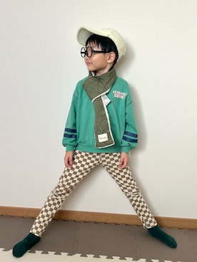 「アイテム（マフラー）」を使った、Genさん（キッズ・110cm）の冬コーディネート