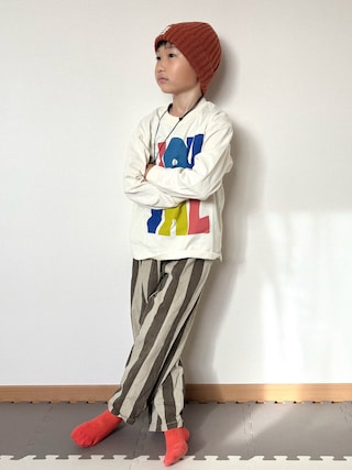 「DRC branshes(ディーアールシーブランシェス)の【WEB限定/DRC】アソートグラフィック長袖Tシャツ(Tシャツ/カットソー)」を使った、Genさん(キッズ・120cm)の秋コーディネート