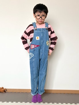 「アイテム（ピンク系）」を使った、Genさん（キッズ・120cm）の秋コーディネート