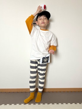 「p.premier（ピードットプルミエ）のアイテム」を使った、Genさん（キッズ・120cm）の春コーディネート