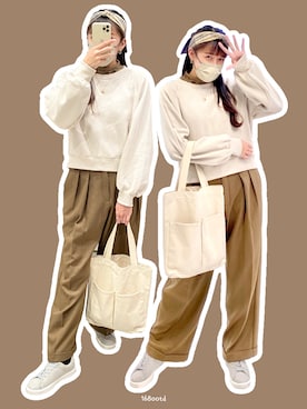 「MUJI」｜「アイテム（スウェット）」を使った、168ootdさん（レディース・168cm）の冬コーディネート
