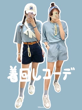 「コーディネート」｜「アイテム（キャップ）」を使った、168ootdさん（レディース・168cm）の夏コーディネート