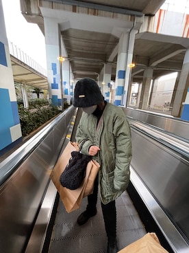 「お正月」｜「アイテム（帽子）」を使った、mnrmogumoguさん（レディース・156cm）の冬コーディネート