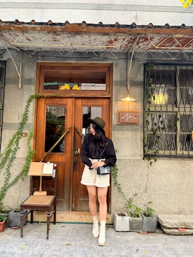 「STARMIMI（スターミミ）のアイテム」を使った、vickyiyuuさん（レディース・156cm）の夏コーディネート