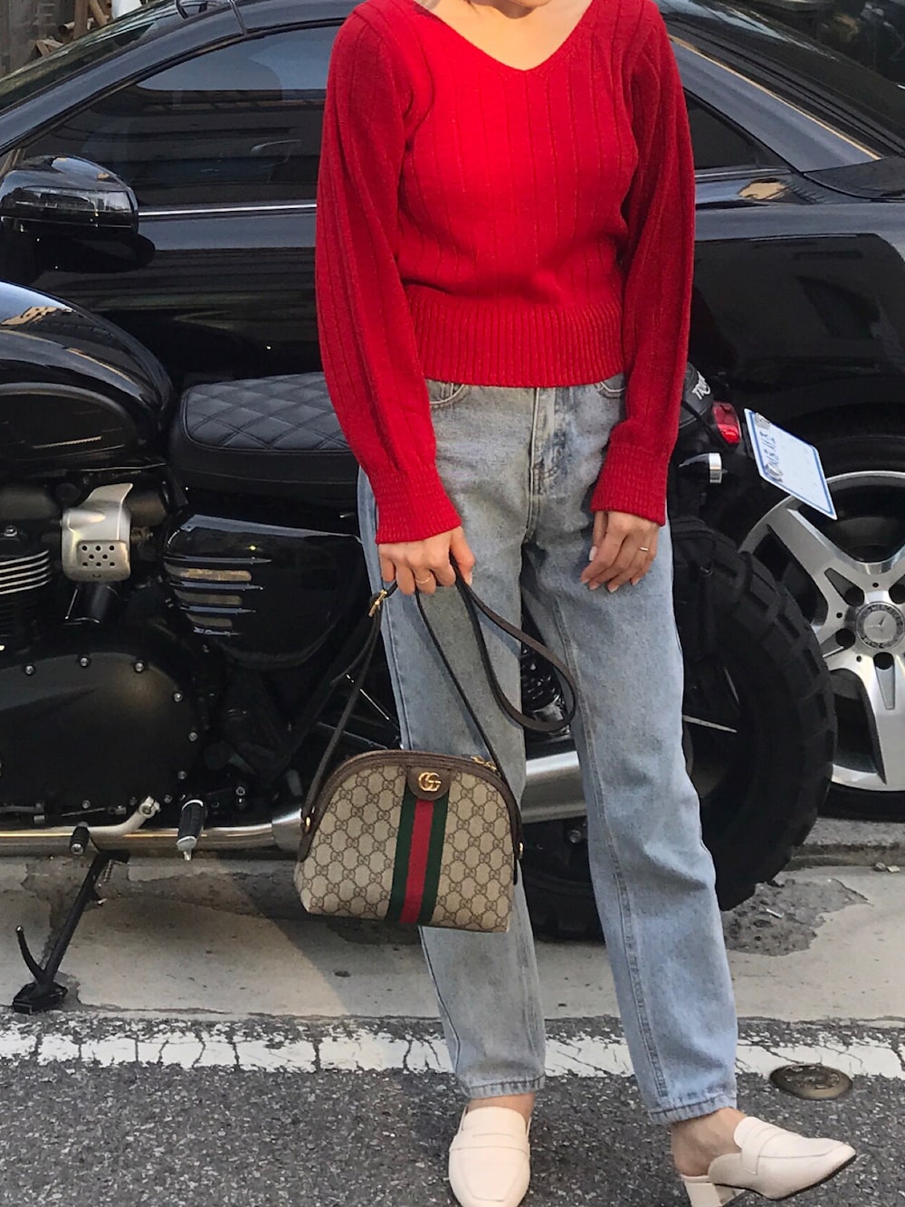 「cocoflower」｜「GUCCIのアイテム（ショルダーバッグ、ブラウン系）」を使った、MAYU in 🇰🇷さん（レディース・159cm）の秋コーディネートの1枚目の写真
