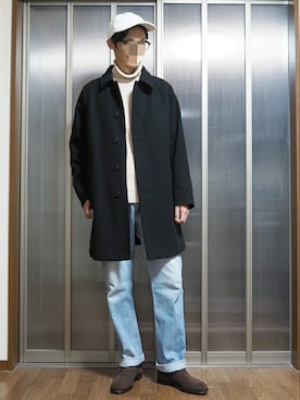 「CROCKETT&JONES（クロケットアンドジョーンズ）のアイテム（ブーツ）」を使った、k.E.nさん（メンズ・180cm）の冬コーディネート
