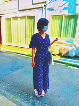 「アイテム（つなぎ/オールインワン、その他）」を使った、yayuyo☺︎さん（レディース・164cm）の夏コーディネート