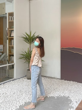 「アイテム（その他トップス、ゴールド系）」を使った、JuJu🍑さん（レディース・163cm）の秋コーディネート