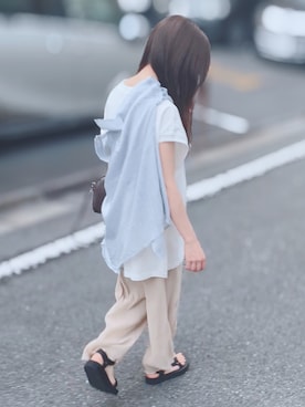 「chocomee（チョコミー）のアイテム（パンツ）」を使った、hicaruさん（レディース・154cm）の夏コーディネート