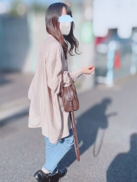 「chocomee（チョコミー）のアイテム（トップス）」を使った、hicaruさん（レディース・154cm）の春コーディネート