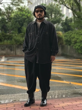 「アイテム（ニットキャップ/ビーニー）」を使った、koppaさん（メンズ・169cm）の秋コーディネート