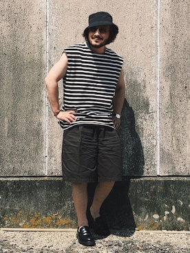 「Dr. Martens（ドクターマーチン）のアイテム」を使った、koppaさん（メンズ・169cm）の夏コーディネート