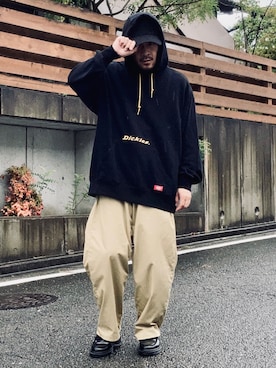 「MYne（マイン）のアイテム（パンツ）」を使った、koppaさん（メンズ・169cm）の秋コーディネート