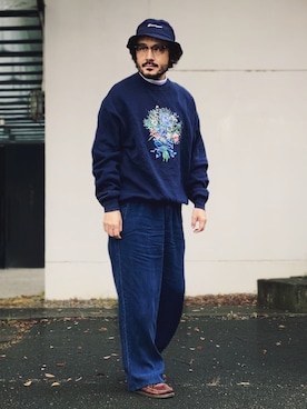 「アイテム（モカシン/デッキシューズ）」を使った、koppaさん（メンズ・169cm）の秋コーディネート