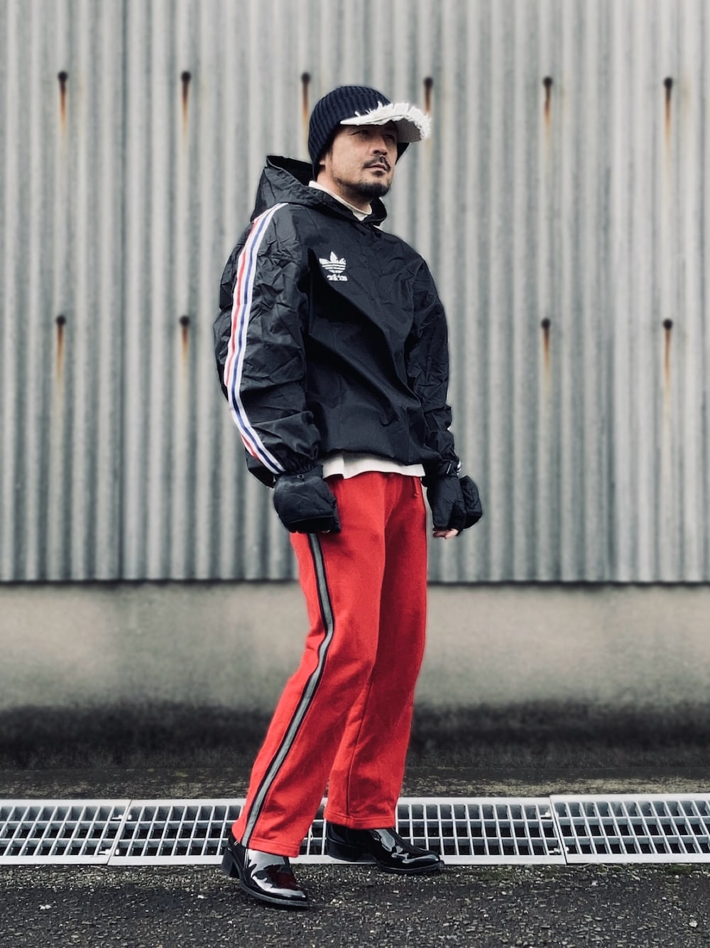 adidas ナイロンプルオーバー アディダス adidas - 古着 90年代 アディダス adidas Vネック ナイロンプル