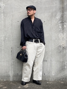 「ハンチング」｜「アイテム（ハンドバッグ）」を使った、koppaさん（メンズ・169cm）の春コーディネート