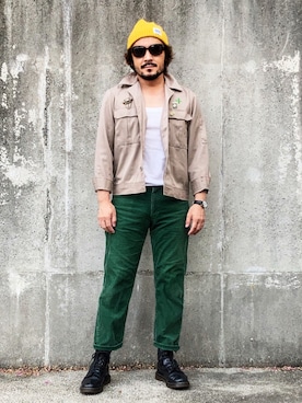 「アイテム（ニットキャップ/ビーニー）」を使った、koppaさん（メンズ・169cm）の秋コーディネート