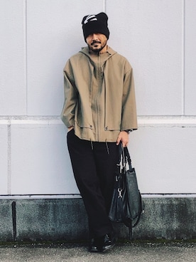 「アイテム（ニットキャップ/ビーニー）」を使った、koppaさん（メンズ・169cm）の秋コーディネート
