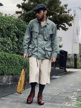 「ミックススタイル」｜「アイテム（ハンチング/ベレー帽）」を使った、koppaさん（メンズ・169cm）の秋コーディネート