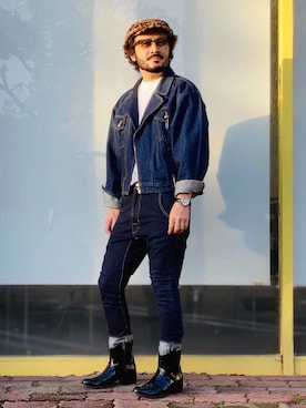 「アイテム（ハンチング/ベレー帽）」を使った、koppaさん（メンズ・169cm）の秋コーディネート