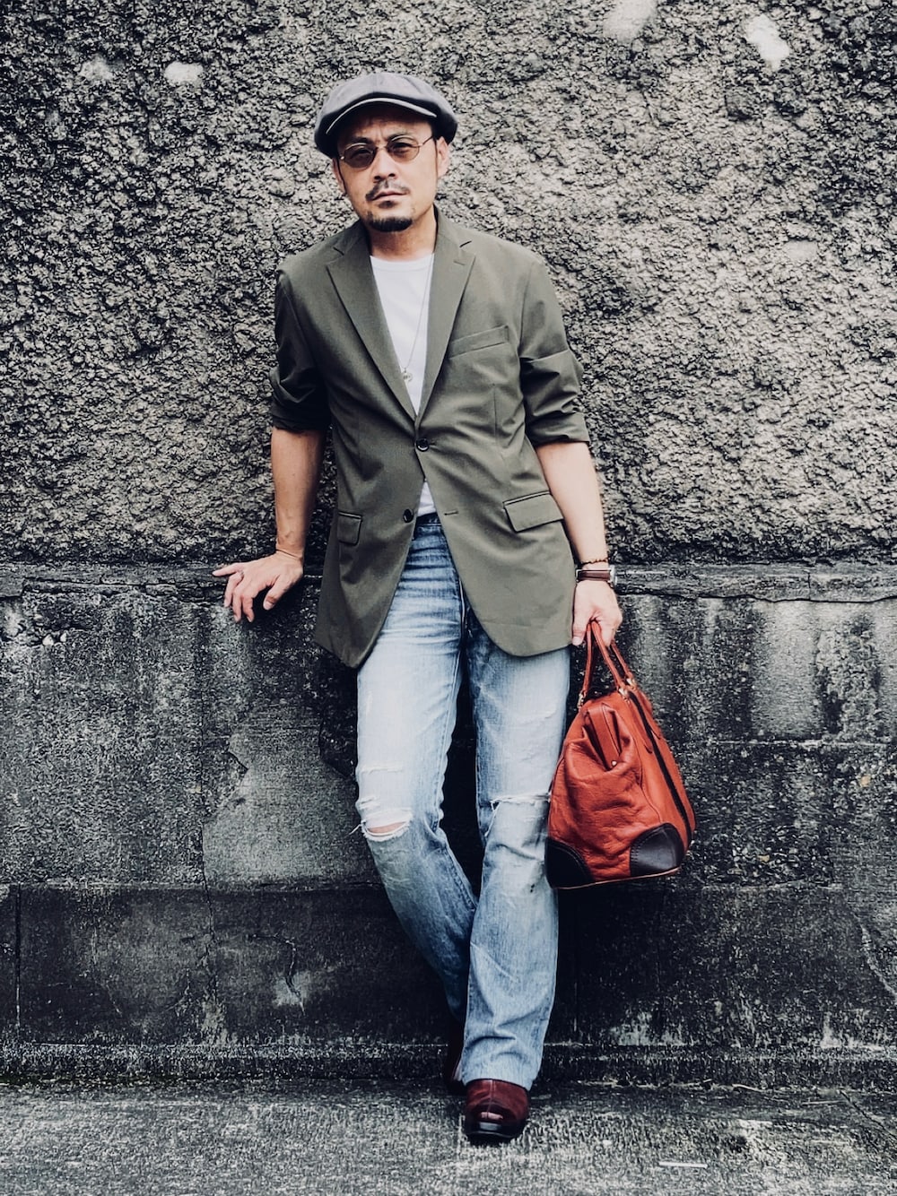 PORTERのボストンバッグ（ブラウン系）を使った人気ファッション