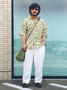 「アイテム（モカシン/デッキシューズ）」を使った、koppaさん（メンズ・169cm）の夏コーディネート