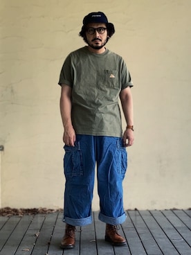 「Champion（チャンピオン）のアイテム」を使った、koppaさん（メンズ・169cm）の秋コーディネート