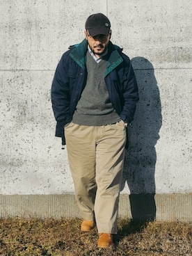 「FRED PERRY（フレッドペリー）のアイテム」を使った、koppaさん（メンズ・169cm）の冬コーディネート