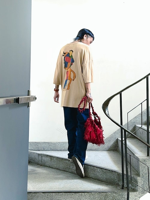 セール】デニムワイドパンツ ダークネイビー（デニムパンツ）｜無印