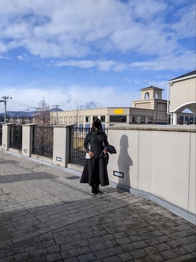 「GU（ジーユー）のアイテム（ノーカラージャケット）」を使った、Shiさん（レディース・164cm）の冬コーディネート