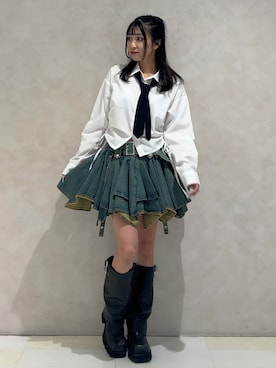 「甘辛mix」｜MOMOKAさん（レディース・160cm）の夏コーディネート