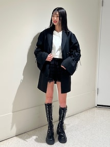 スリーブリボンジャケットミニワンピース【セットアップ対応